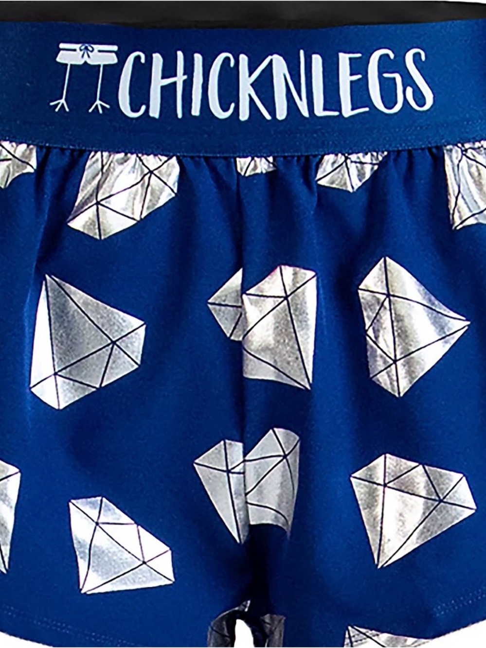 Chicknlegs Women's Navy Diamond-Print Athletic Shorts - Picture 2 of 4